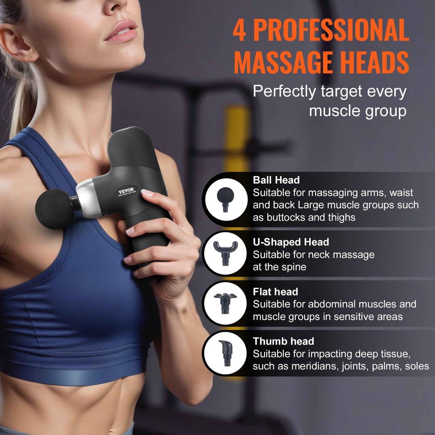 Powerful Muscle Relief Massage Gun - Deep Tissue Percussion Massager with Multiple Speed Settings & Attachments