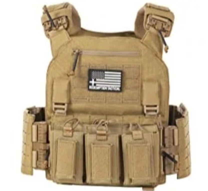 Redemption Tactical Crusader 2.0® l St. Michael FULL ARMOR KIT COMBO PACKAGE with Crusader 2.0 +IFAK Medical Kit + LEVEL IV  (2) 10x12 Front/Back Plates (2) 6x8 Side Plates (Level III PE)